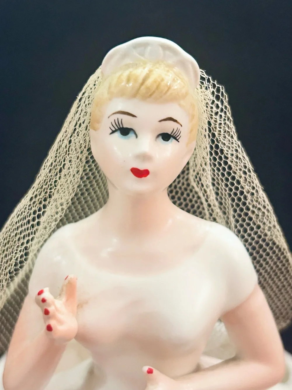 Vintage 1950s Inarco Japan Ceramic Bride Planter Figurine, Mid Century Wedding